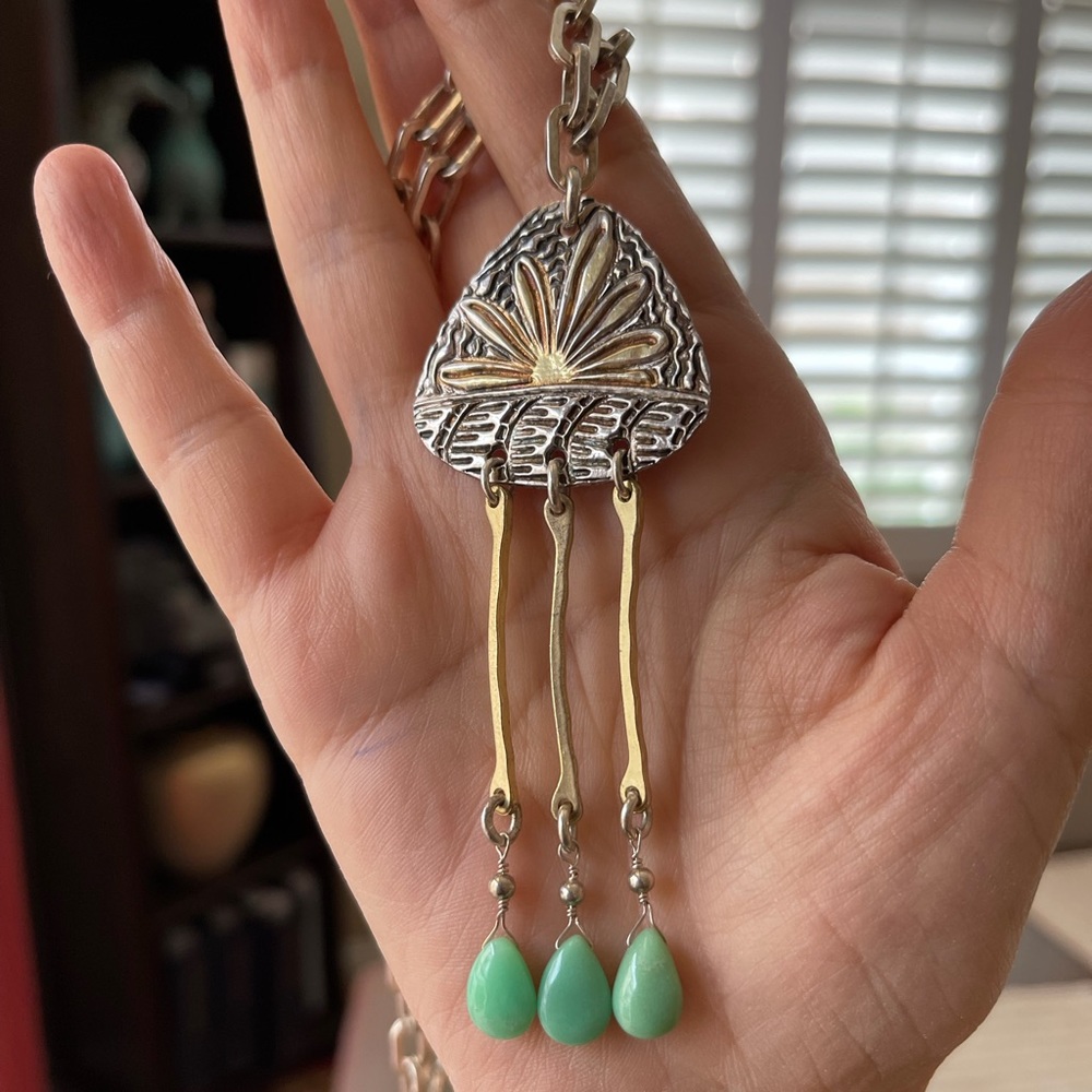 Artisan Made Solid Sterling Silver & Natural Chry… - image 7